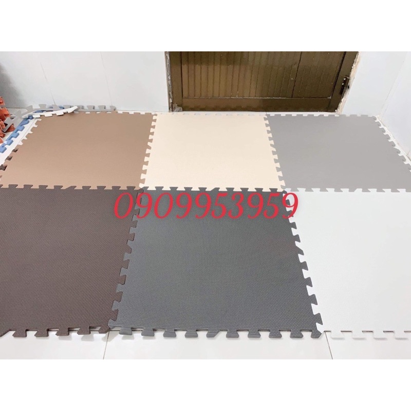 Thảm xốp nâu kem đen size 58x58cm