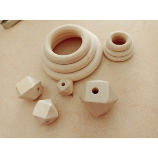 100 hạt gỗ đa giác làm đồ trang trí đồ thủ công