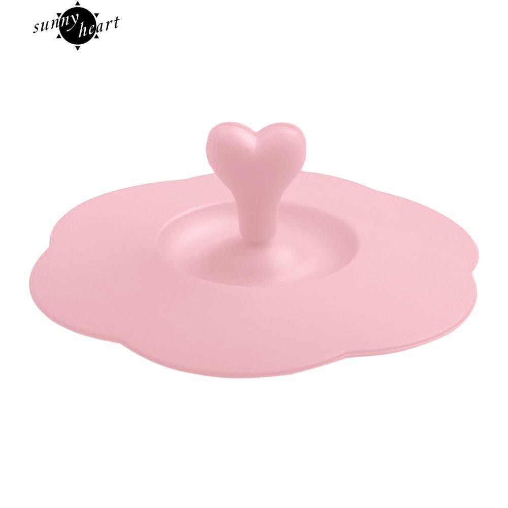 Nắp đậy cốc nước có tay cầm hình trái tim chống bụi có thể tái sử dụng