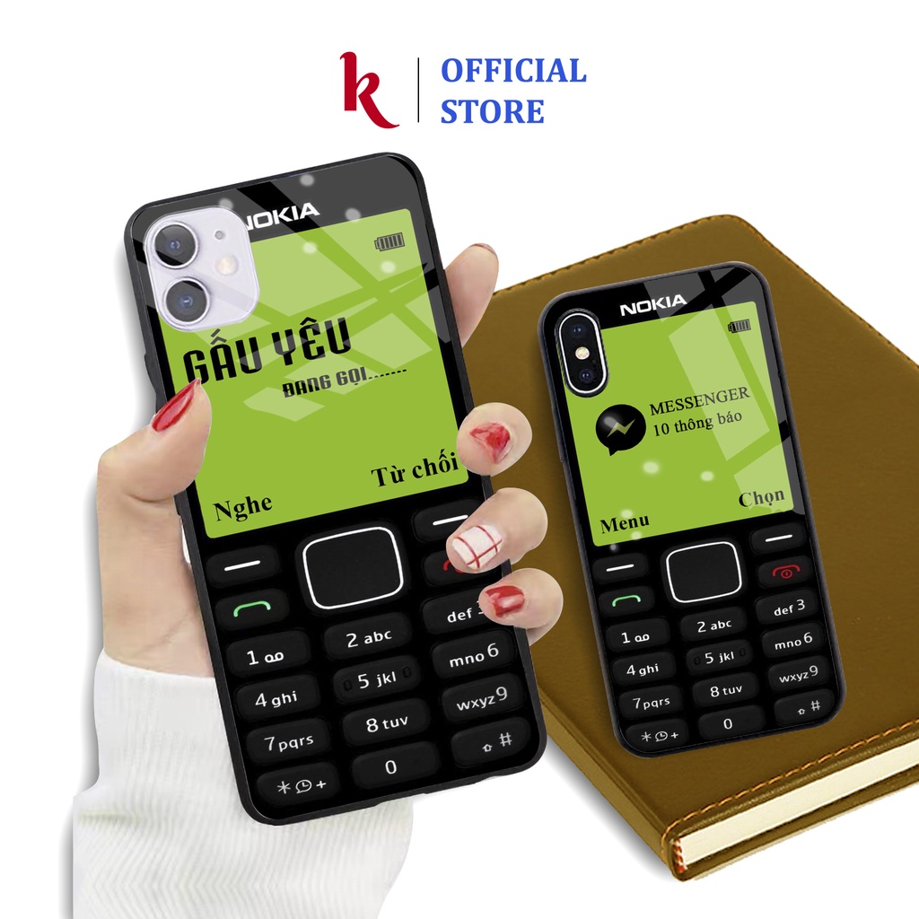 Ốp lưng iphone kính nokia gấu yêu case 14 14plus 13 pro max 12 promax 11 mini 6 6s 7 8 plus x xr xs