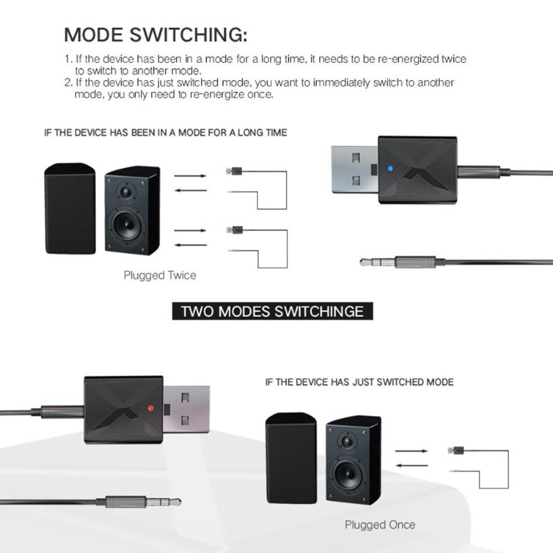 Thiết Bị Thu Phát Âm Thanh Bluetooth 5.0 Mini 3.5mm AUX 2 Trong 1 Cho TV/PC/Xe Hơi