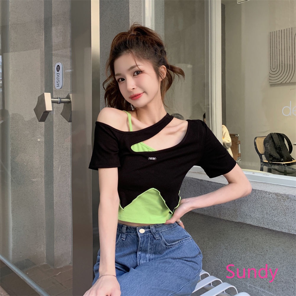 Áo Kiểu Vạt Chéo Màu Sắc Trẻ Trung Quyến Rũ Dành Cho Nữ