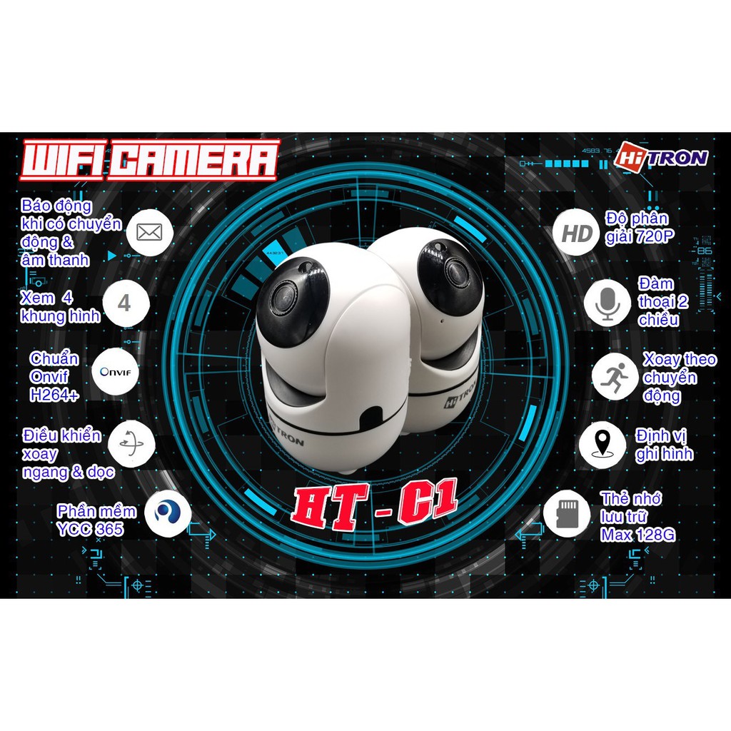 Camera wifi Hàn Quốc HiTron cao cấp TẶNG THẺ NHỚ 32G (bảo hành 2 năm)