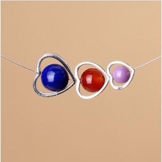 charm trái tim ốp hạt bạc 925 size5.5-7.5-9mm