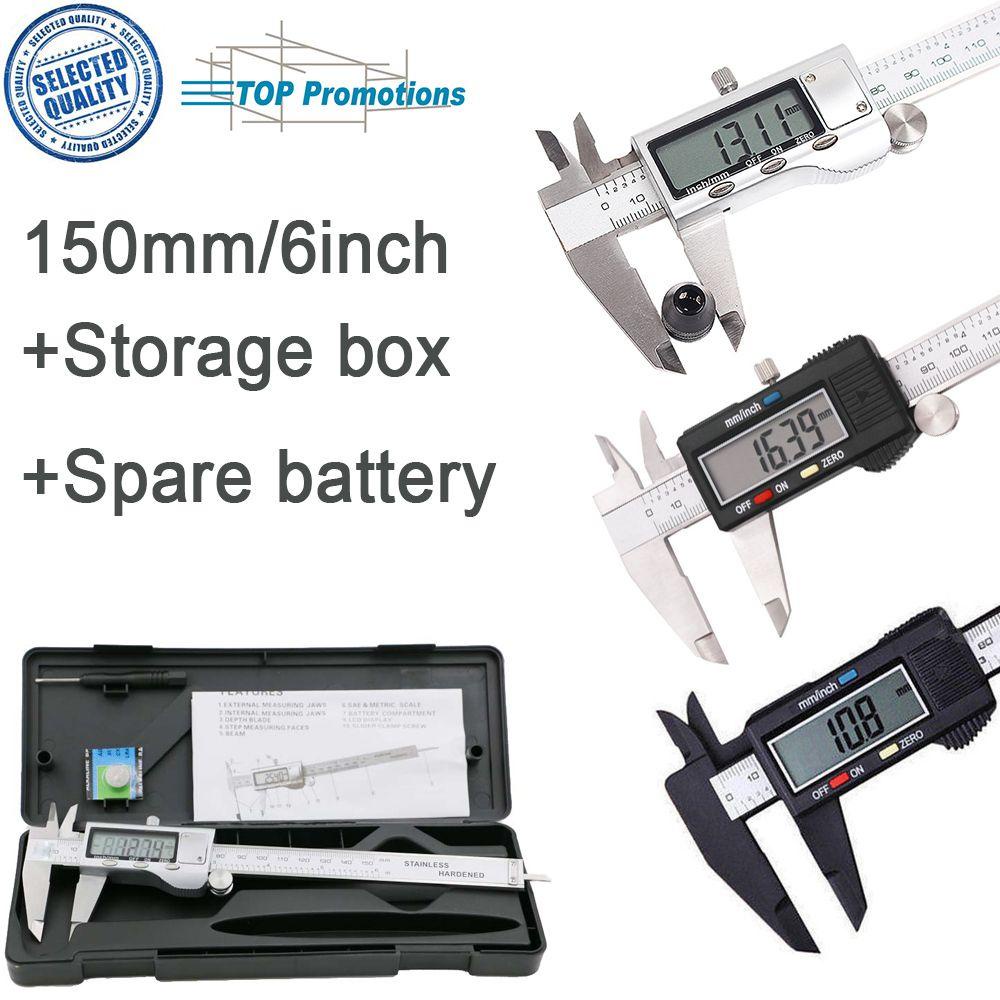 GOGOUP 150mm/6inch Digital Vernier Caliper Metalworking Precision Measuring Tool Ruler Stainless Steel