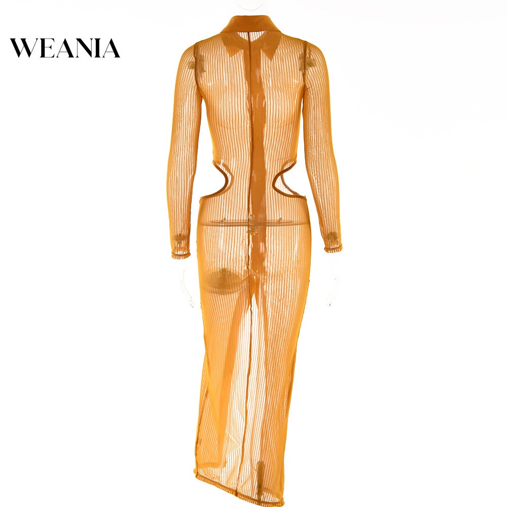 Đầm Maxi Tay Dài Thiết Kế Xuyên Thấu Quyến Rũ