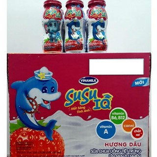 Thùng 48 chai sữa chua uống Susu Hương dâu (48 chai x 80ml)