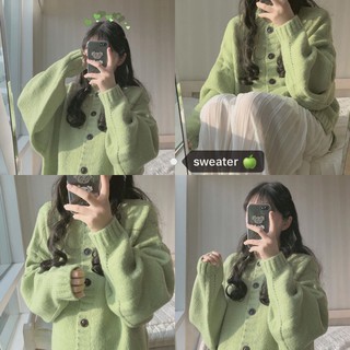 (ORDER) Áo cardigan xanh bơ dệt kim form rộng