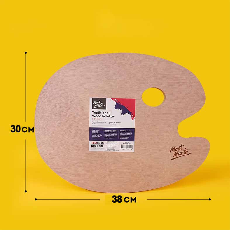 [ARTDOOR] Khay Bảng pha màu Acrylic MONT MARTE Oval bằng Gỗ (palette)