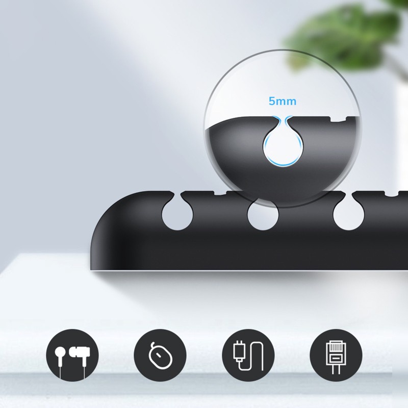 Kẹp Giữ Dây Cáp Sạc Điện Thoại Bằng Silicon Từ Tính Tiện Dụng Cho Phòng Ngủ / Văn Phòng