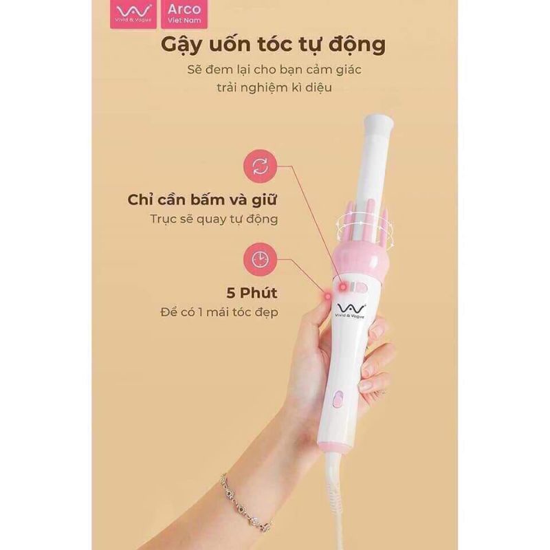 Máy Uốn Tóc 360 độ, Máy Cuốn Tóc Xoăn Tự Động, Máy Làm Xoăn Tóc