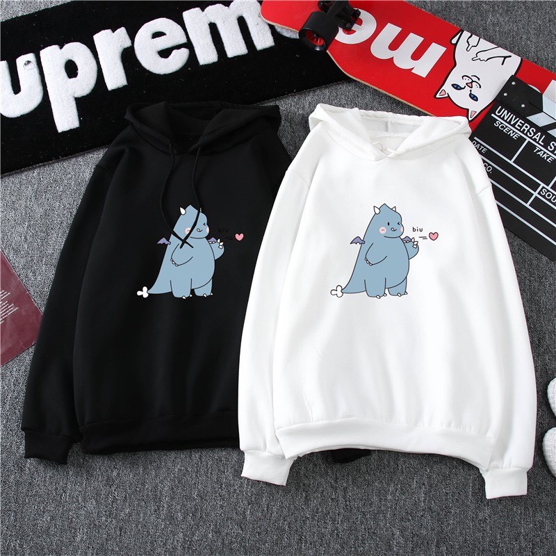 Áo Hoodie - Áo khoác Nỉ nam nữ unisex hình khủng long bắn tim siêu dễ thương chất Nỉ dày dặn mềm mại siêu đẹp