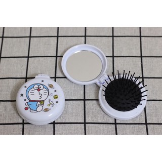 Lược Masage Kèm Gương Trang Điểm Bỏ Túi Doremon Doraemon