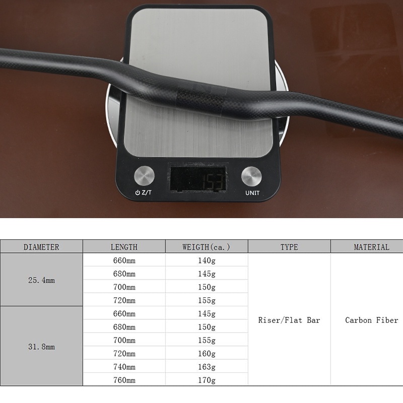 Thanh Ghi Đông Xe Đạp Bằng Sợi Carbon 700/720/740/760mm T800