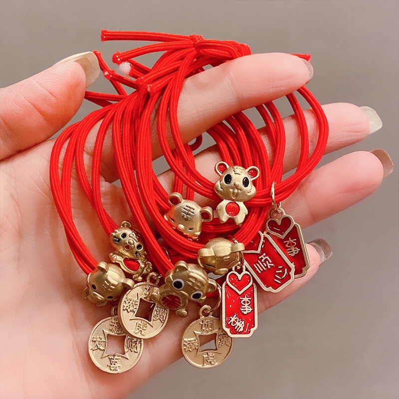 Dây buộc tóc cao su mặt hình hổ năm mới 2022