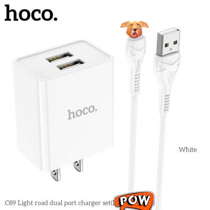 Bộ sạc cho IP Hoco C89 cổng sạc nhanh 2.1A cáp dài 1M