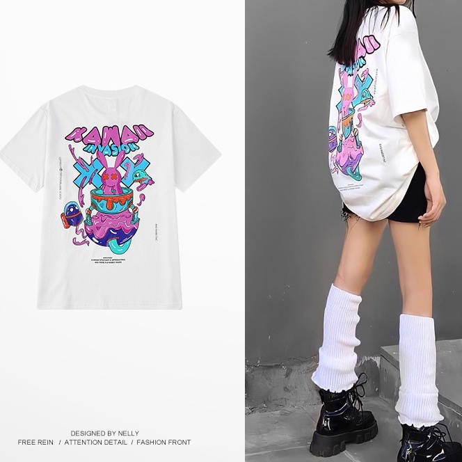 MẪU ÁO PHÔNG KAWAI UNISEX NELLY SIÊU HOT VẢI COTTON HÌNH IN XỊN CHẤT CHƠI KÈM ẢNH THẬT Ở CUỐI