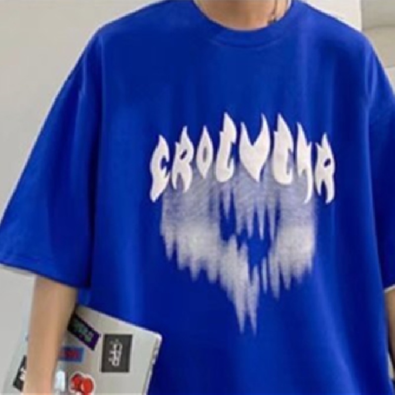 Áo Thun Tay Ngắn Dáng Rộng In Chữ Phong Cách Hip Hop Hồng Kông Thời Trang Mùa Hè Cá Tính Cho Nam