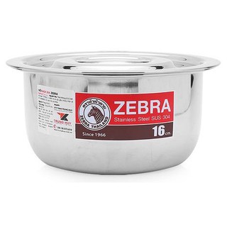 Thố Inox có nắp Zebra, 14cm Đến 32cm, 1 Đáy Loại Dày, Inox 304