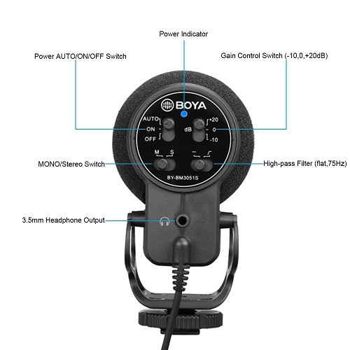 BOYA BY-BM3051S - Hàng Chính Hãng - Mic thu âm cổng 3.5mm | Dành cho Máy ảnh DSLR/Máy quay phim/Máy ghi âm