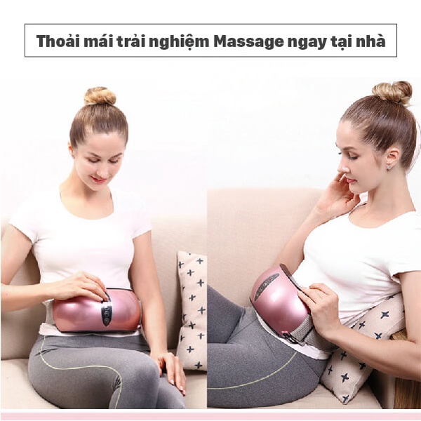 Đai Massage Bụng Giảm Mỡ, Máy Rung Đánh Tan Mỡ Bụng Cao Cấp - Rung, Chườm Nóng, Sạc 12V