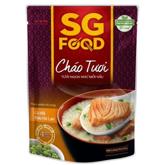 [THANH LÝ] Cháo tươi Sài Gòn Food Cá hồi & Đậu hà lan 270g