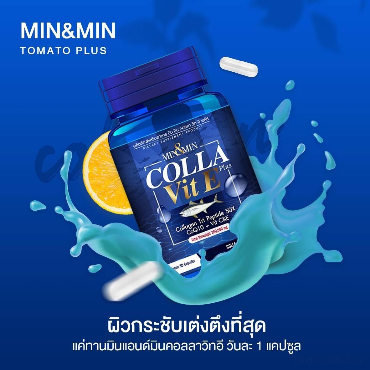 vıên uốnǥ Min&amp;Min Colla Vit E Plus dưỡng trắŉg da chắc khỏe móng ṫóc