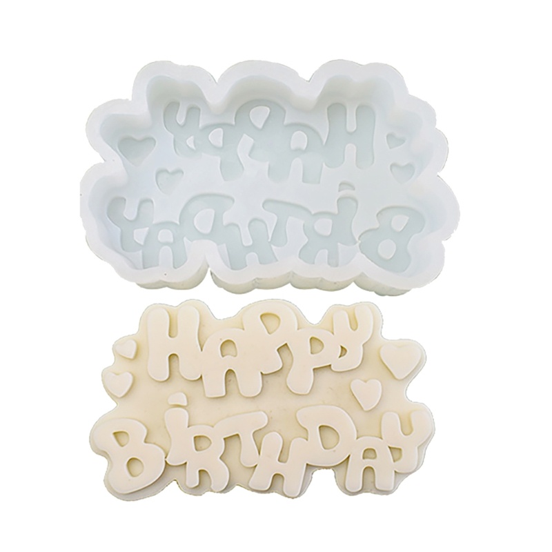 Khuôn Silicone Làm Bánh Cupcake Hình Chữ Happy Birthday