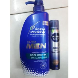 Combo dầu gội Head Men & xịt nivea