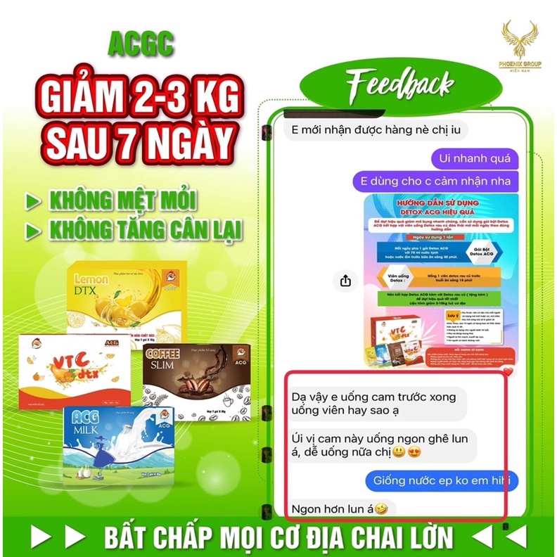 GIẢM CÂN ACG VỊ SỮA (TẶNG KÈM QUÀ)