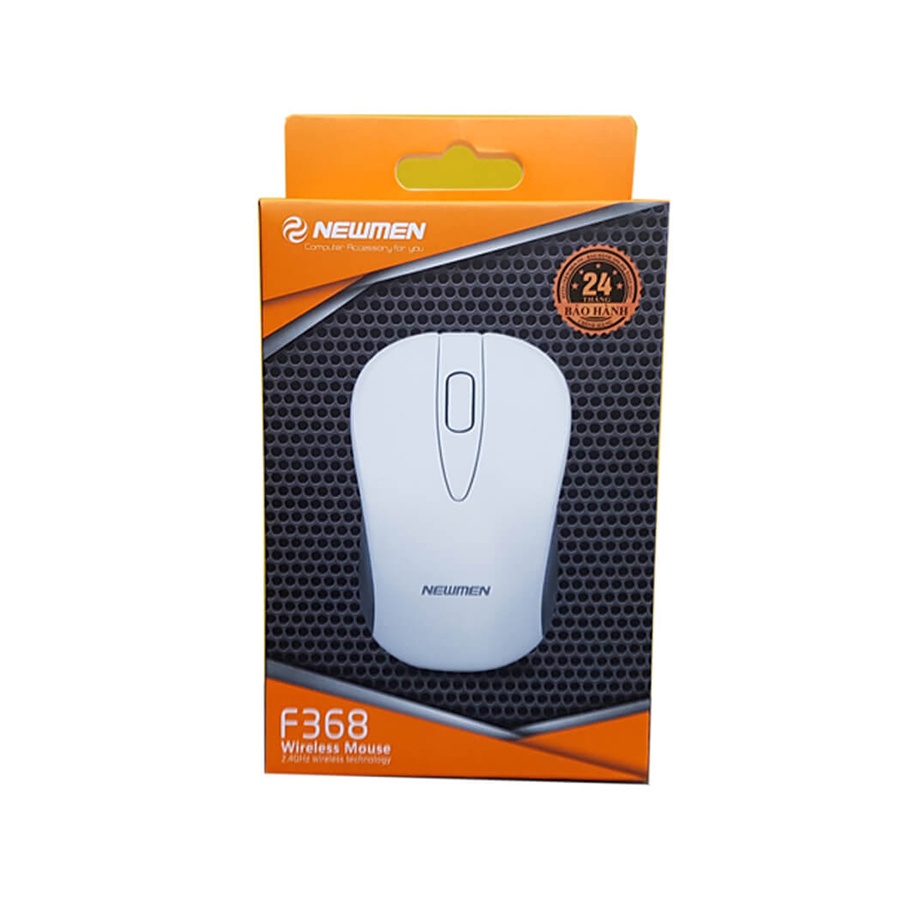 Chuột không dây NEWMEN F368 - 1000 dpi/Nano receiver/10m/360o/1 Pin AA/GlassGo & Multilink. màu trắng- Hàng chính hãng