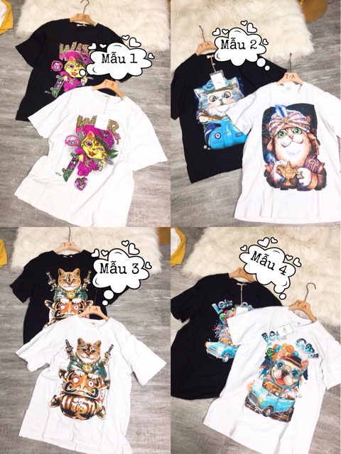 [ HÌNH THẬT, CÓ VIDEO] Áo phông nữ tay lỡ cổ tròn in hình hót hít gắn đá sang trọng | BigBuy360 - bigbuy360.vn