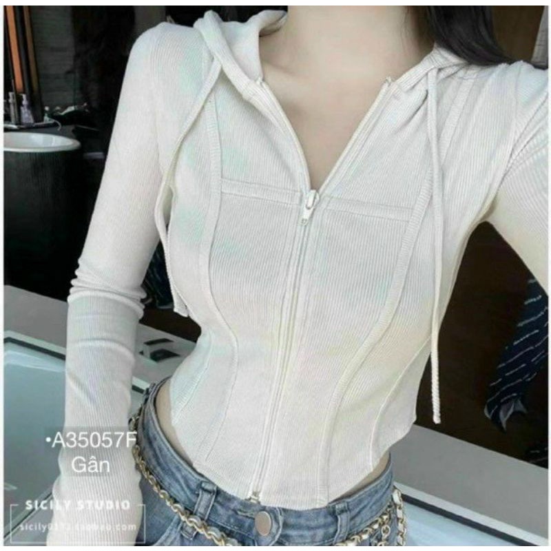 Áo khoác Cadigan khoá kéo thu đông A91