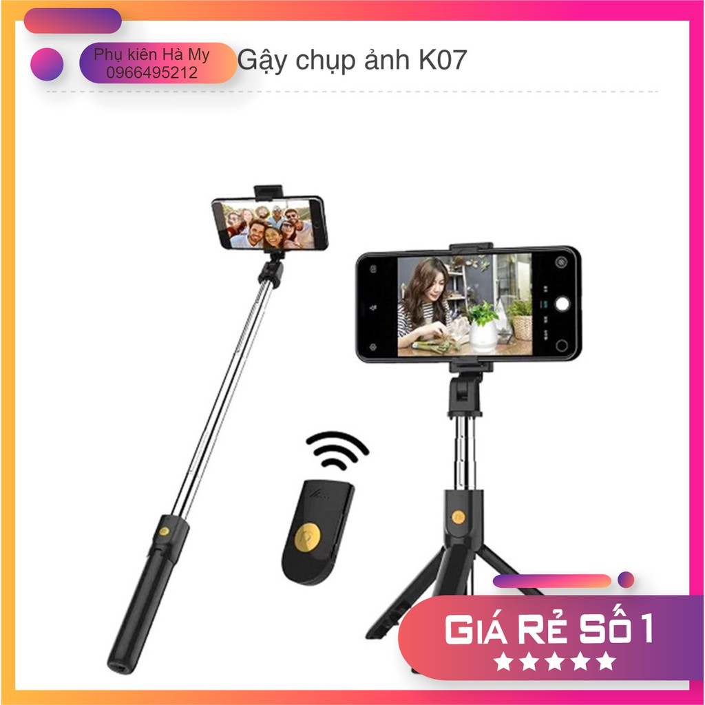 Gậy chụp hình kiêm Tripod 3 chân + Nút bluetooth K07 chính hãng | BigBuy360 - bigbuy360.vn