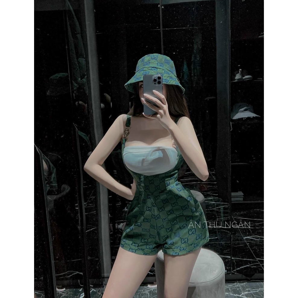 Set bộ đồ nữ yếm quần xinh xắn mix áo bra( không kèm nón) cá tính, siêu xinh dành cho các nàng mang đi chơi