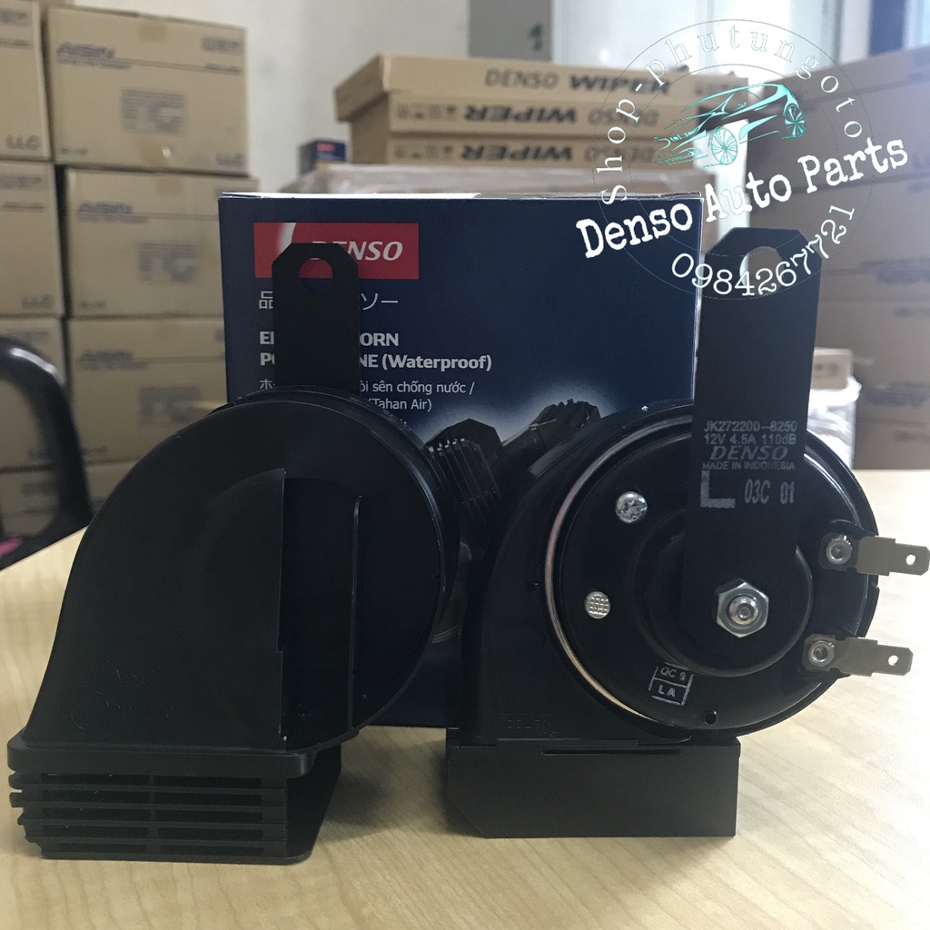 Còi sên - Kèn sò 2 giắc chống nước chính hãng DENSO 12V  - 1 CặP