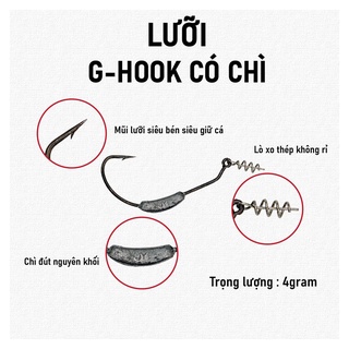 LƯỠI G-HOOK CÓ CHÌ - LƯỠI CÂU CÁ MỒI MỀM