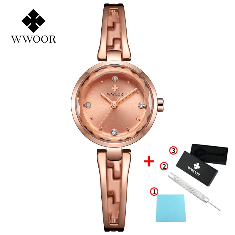 WWOOR Top Brand Luxury Women's Watches Original Ladies Quartz Wristwatch Waterproof Watch 8866