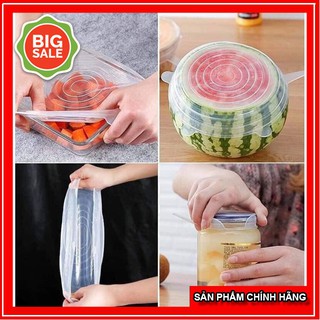 Bộ 6 Nắp Đậy Silicon Thay Thế Màng Bọc Thực Phẩm ( tròn) 88122