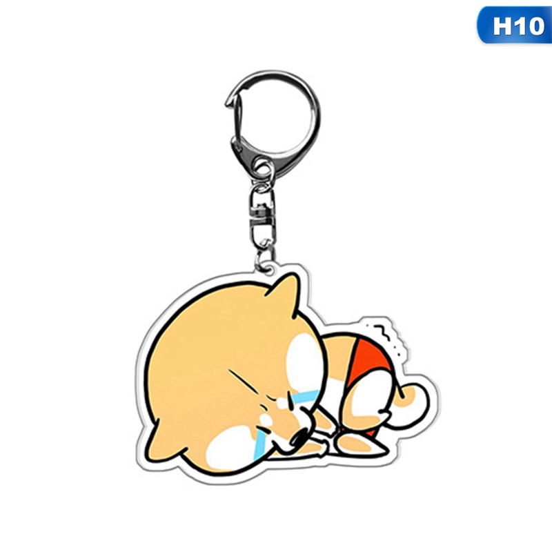 Móc khóa hai mặt hình cún hoạt hình dễ thương