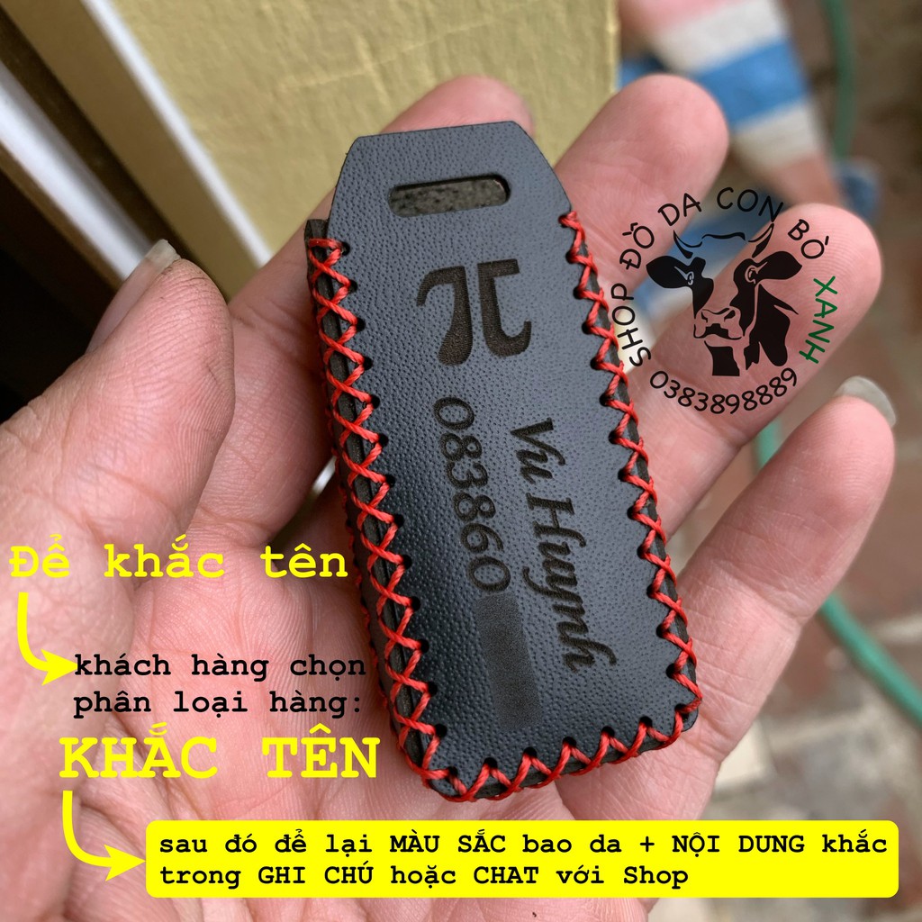 Bao Da Chìa Khóa Remote Pitech chống trộm, keyfob Pi V1 và V2  handmade da thật