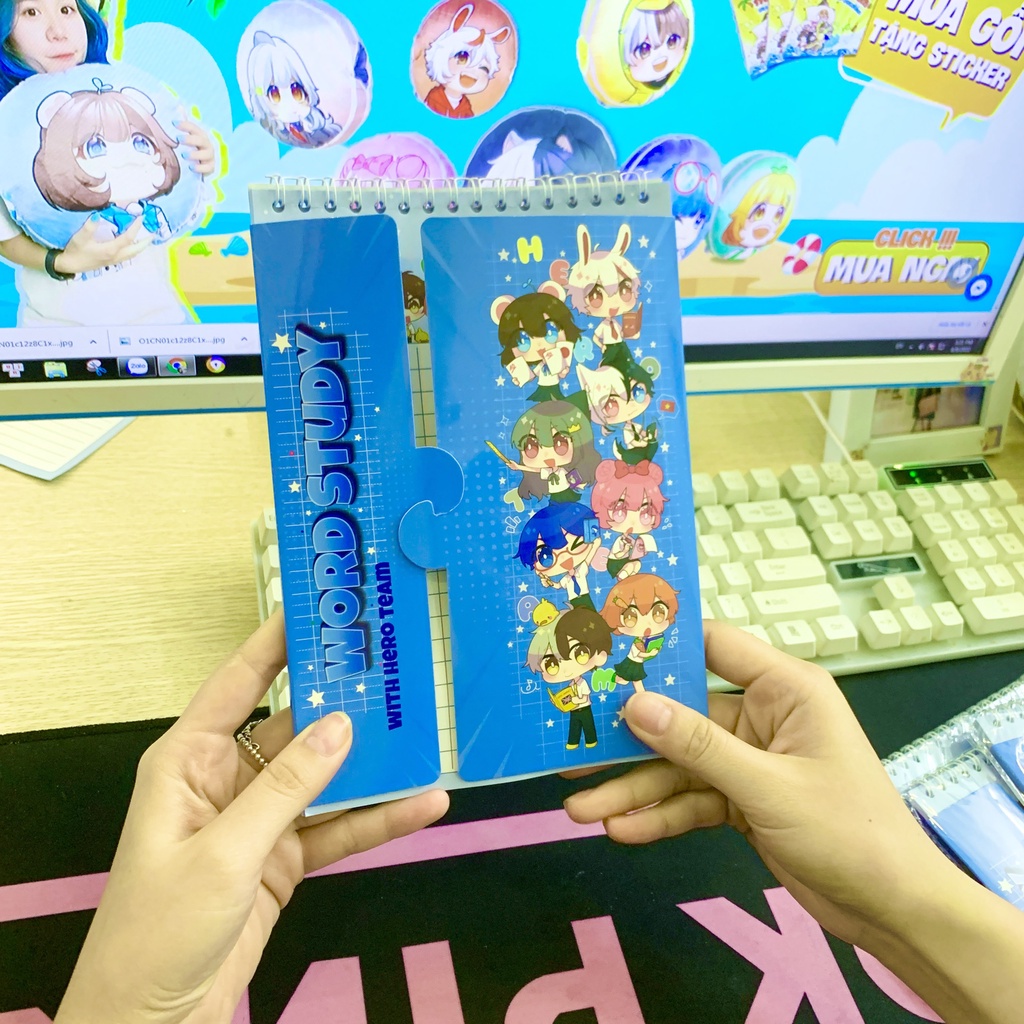 Sổ tay học từ vựng Hero Team 50 trang ngoại ngữ tiếng anh ghi chú tiện lợi xinh xắn
