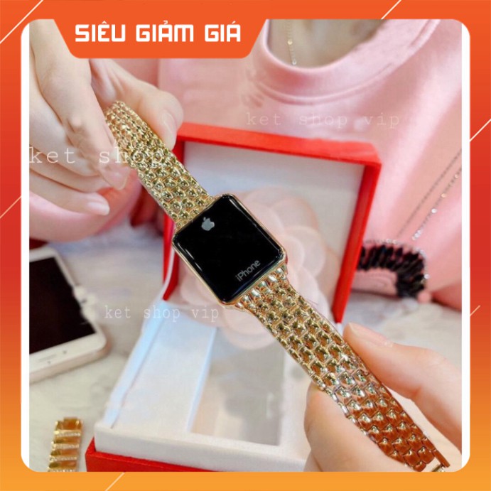 {HOT}Đồng hồ iphone màn hình CẢM ỨNG điện tử quai hợp kim không rỉ pin siêu bền thời thượng