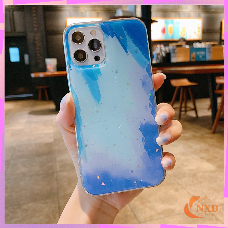 Ready Stock Casing For Xiaomi 10T/10TPro POCO M3 Redmi 9T 9 9A 9C Redmi Note8 Pro Official Watercolor Epoxy Star Glitter Soft TPU Phone Case Protection Cover