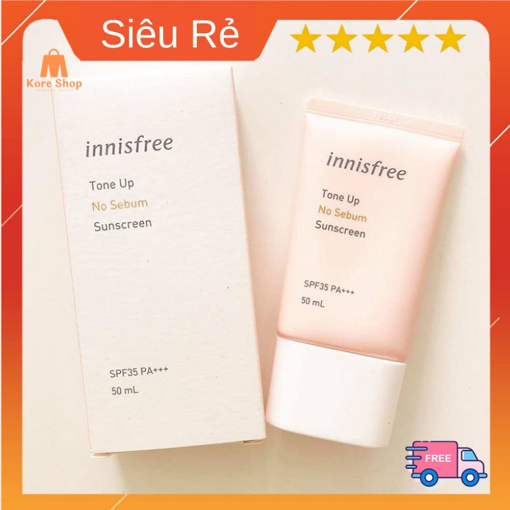 [Có QUÀ]Kem Chống Nắng Innisfree TONE UP NO SEBUM SPF50+ lên tone trắng hồng 50ml | BigBuy360 - bigbuy360.vn