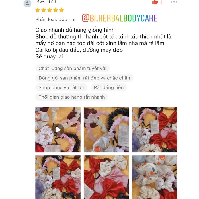 [Handmade] Scrunchies vải cột tóc tiểu thư xinh xắn họa tiết quả dâu nhí