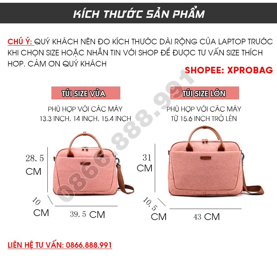 Túi Xách (Cặp Xách) Chống Sốc Laptop, Macbook Phong Cách Công Sở Lịch Lãm. Mã XP08. Túi Có Quai Xách, Quai Đeo Vai