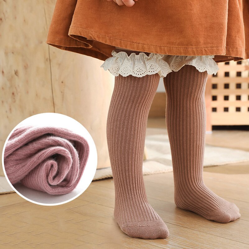 Dễ Thương Vớ Cotton Cổ Cao Mềm Mại Giữ Ấm Mùa Đông Cho Bé Gái