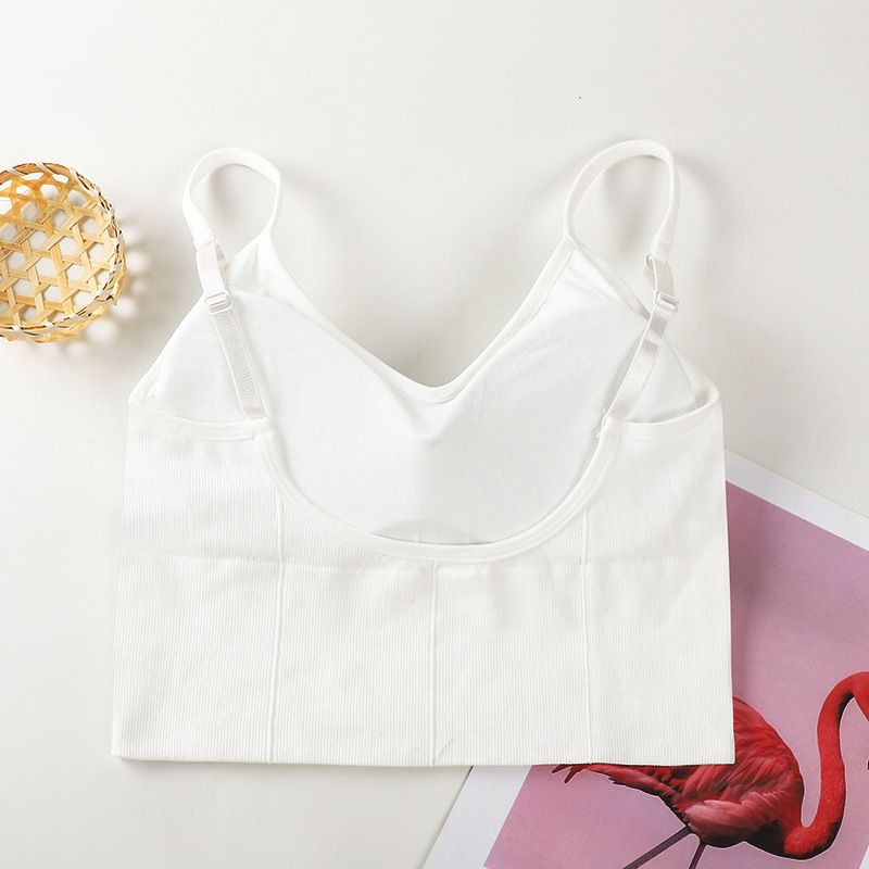 Áo Croptop Hai Dây Hở Lưng Chữ U Đệm Ngực, Cổ Tim Ôm Body Chất Cotton Co Giãn, Áo Tập Gym Yoga