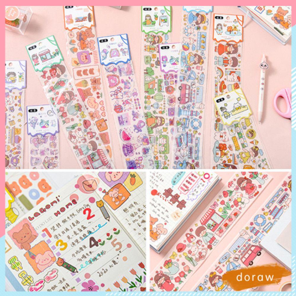 Sticker Giấy Washi Dán Trang Trí Sổ Tay Nhật Ký Diy Họa Tiết Hoạt Hình Dễ Thương
